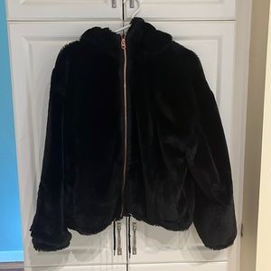 Lucky Brand black fur coat